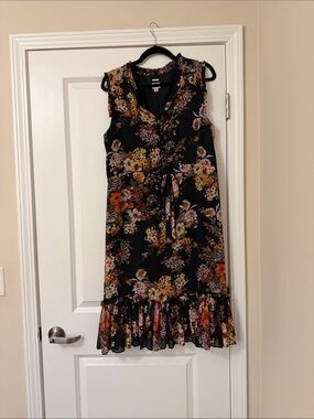 A New Day Black Floral Dress XL